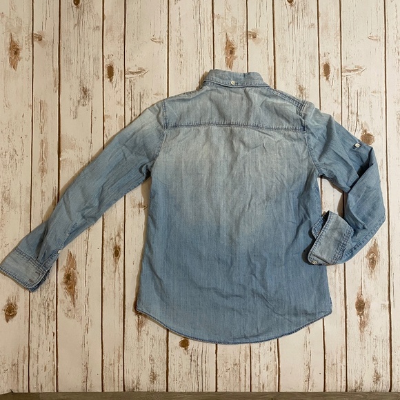 J. Crew Keeper Chambray Denim Button Down Shirt With Chest Pockets Size 4 - Picture 5 of 5